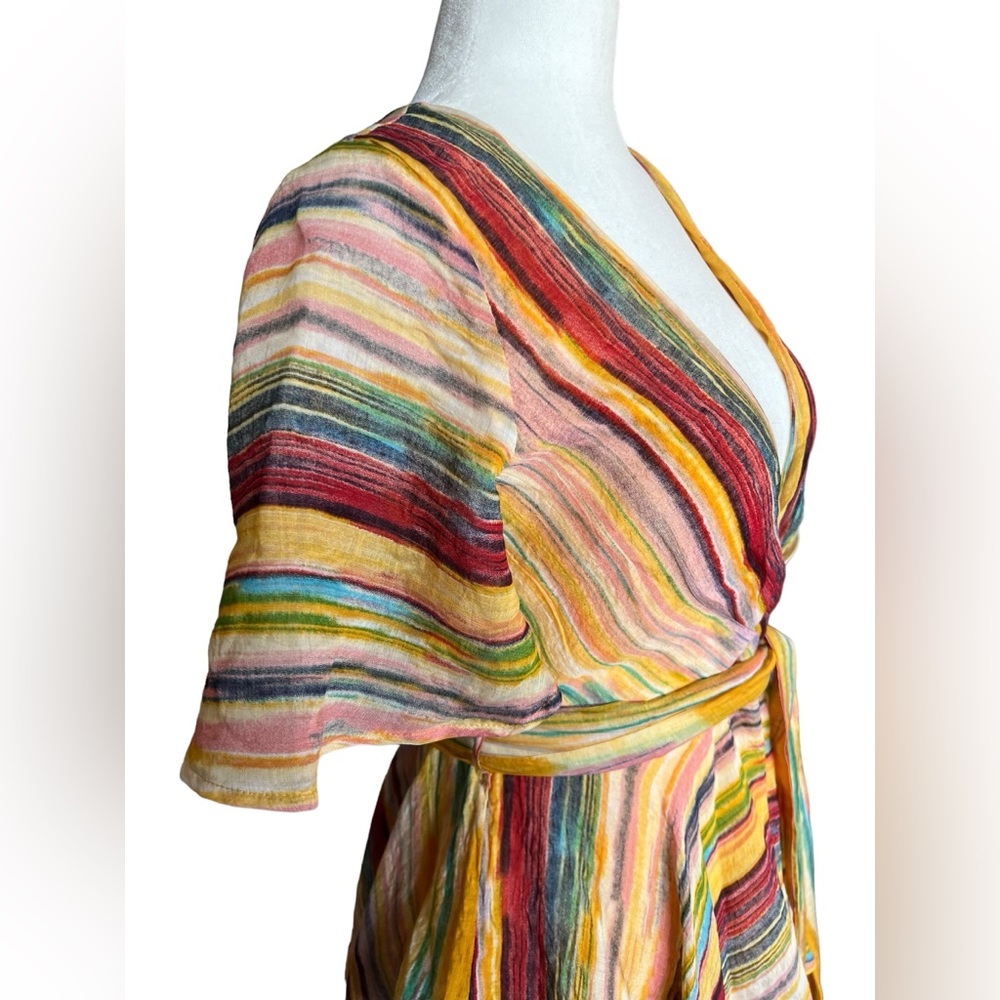 NWT Luxxel Stripped Print Ruffle Romper Small Dress Juniors LR 5795 - Picture 8 of 14